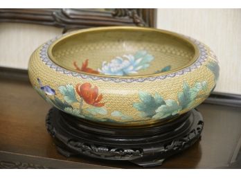 Asian Cloisonné Bowl With Stand