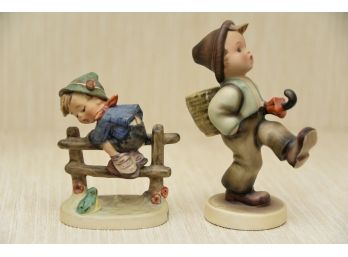 Pair Of Vintage Hummels  Globe Trotter Figurine #79 & Retreat To Safety #201 Very Rare