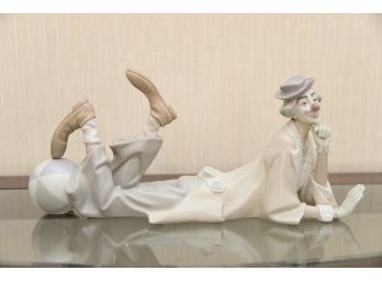 Lladro 'Payaso Acostado' Relaxed Clown Porcelain Figurine #4618