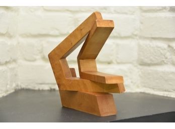MCM Geometric Teak Wood Sculpture