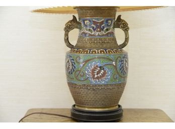 Antique Chinese Cloisonné Dual Shoulder Lamp