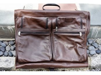 Soft Brown Leather 'Tumi' Travel Garment Bag