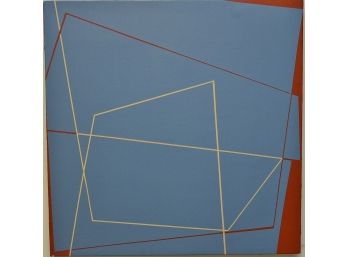 Blue Red Untitled  Geometric Abstract Original B. Rosenzweig  24 X 24 Upstairs Hall