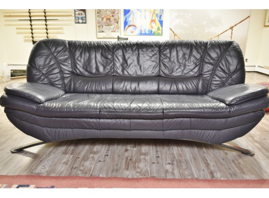 Leather Sofa/bed - 82 X 36 X 34