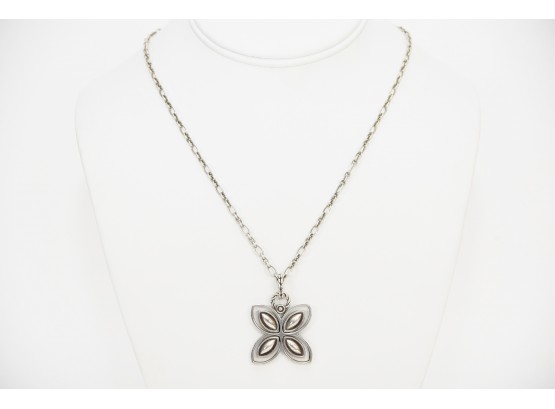 John Hardy Designer Kawung Sterling Silver Butterfly Pendant Necklace With Pouch - 18.43g - Orig $395