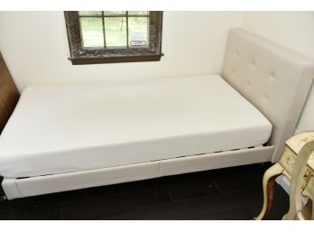 Twin Bed Latex Mattress And Upholstered Headboard