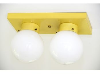 MCM Yellow Globe Light Fixture - 14 X 6 X 8