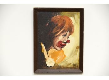 Clown Acrylic On Board - Hoot '73 - 6.5 X 8.5