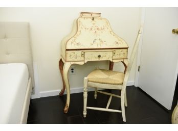 French Style Drop Front Secretary Desk And Chair - 33 X 19 X 46