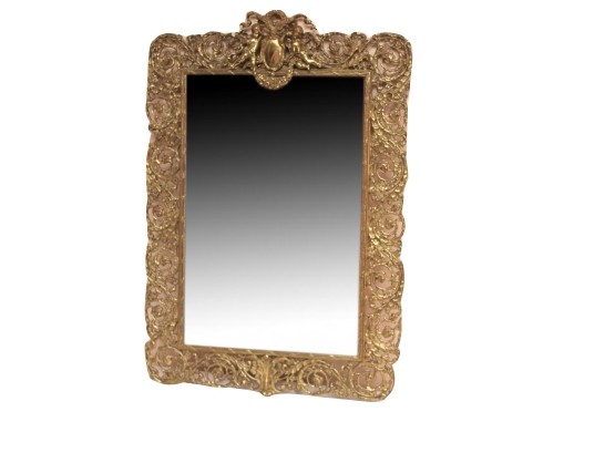 Brass Cherub Frame Wall Mirror 15.5 X 22.5