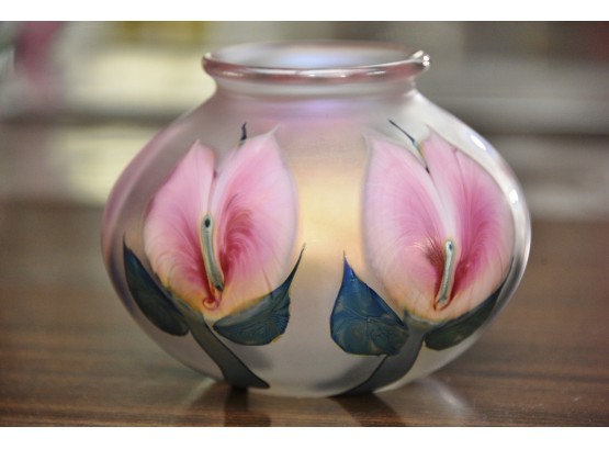 Art Glass Vase Artist Signed