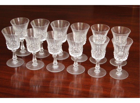 Twelve Vintage Crystal Cordial Glasses