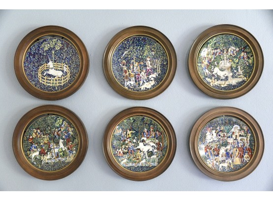 Six Limoges Plates Framed
