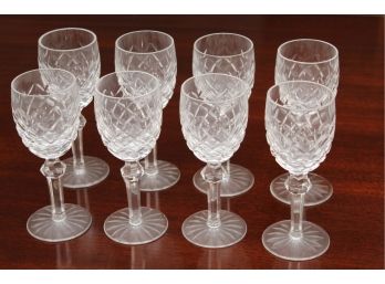 Eight Waterford Crystal 'Powerscourt' White Wine Glasses Set 1