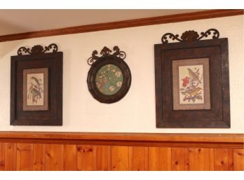 Trio Of Oil Rubbed Metal Frame Wall Decor