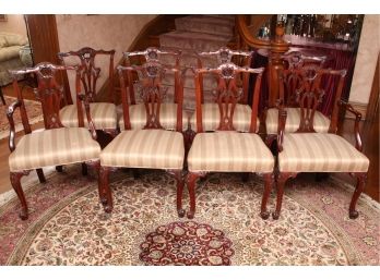 Eight Fabulous Chippendale Mahogany Dining Chairs 23 X 19 X 37 Excellent Condition