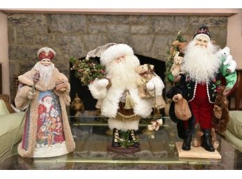 Three Large Santa Displays