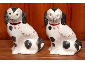 Pair Of Porcelain Dog Figurines From Portugal