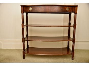 Bow Front Traditional Vintage Mahogany Console Table, Signed Brandt