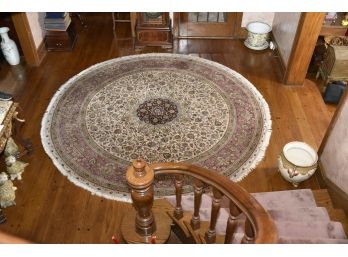 Persian Round Tabriz Rug In Silk And Wool  10'7' Diameter  Appraised Value $19,817