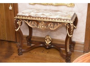 Marble Top Entry Table 40 X 21 X 32