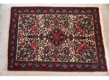 Hand Woven Kashan Persian Rug From Iran  - 44 X 31