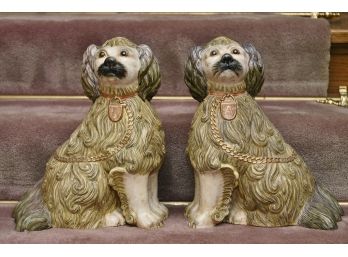 Pair Of Staffordshire Inspired DogS By Maitland Smith