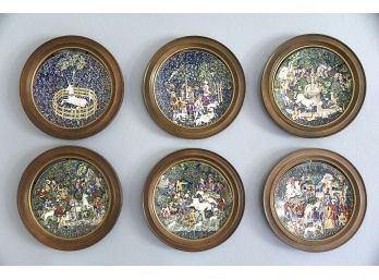 Six Limoges Plates Framed