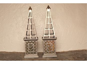 Pair Of Large Candle Votives Crafted In India