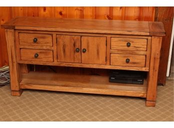 Lovely Pine Television Console Table With Storage 60 X 16 X 30