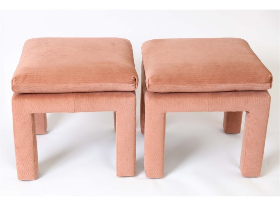 Pair Of Drexel Contemporary Foot Stools 17 X 17 X 16