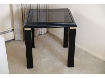 Black End Table With Glass Top 24 X 24 X 23