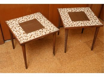 Pair Of Mid Century Mosaic Side Tables 16 X 16 X 15