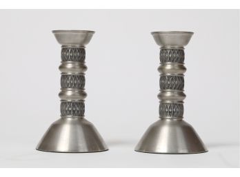 Silver Colored Candle Stick Holders