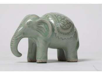 Vintage Baan Celedon Crackle Elephant Figurine