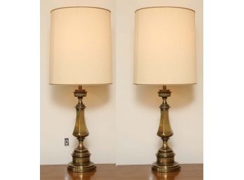 Pair Of Stiffel Brass Lamps 36' Tall