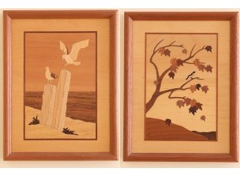 Mid Century Marquetry Inlay Art By Jeff Nelson 10 X 13