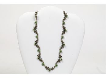Green Rhinestone Necklace (#11)