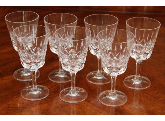 Seven  Gorham Crystal White Wine Glasses