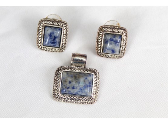 Set Of Vintage Roman Earrings With Matching Pendant (#9)