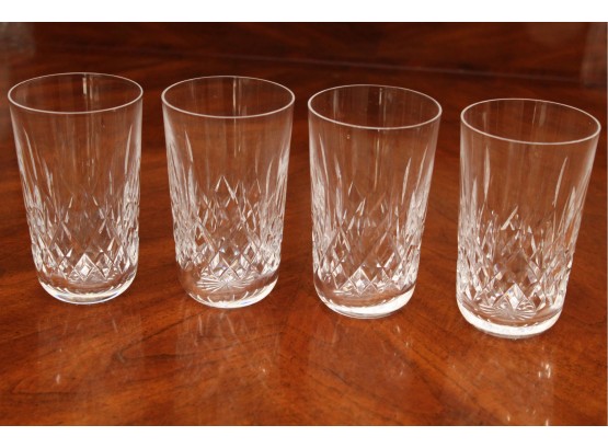 Four Waterford Crystal 'Lismore' Highball Glasses 5.25' Tall
