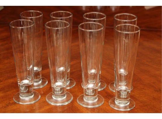 Eight Tall Pilsner Beer Glasses