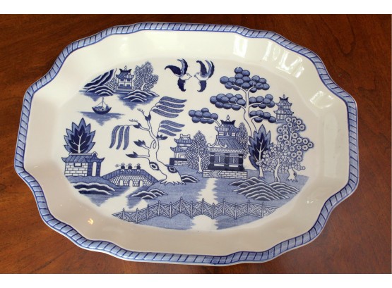 Blue And White Serving Tray Made In Japan