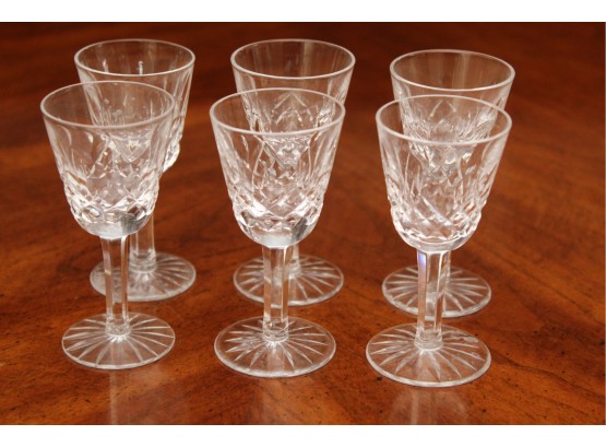 Six Waterford Crystal ' Lismore '  Aperitif Cordial Glasses