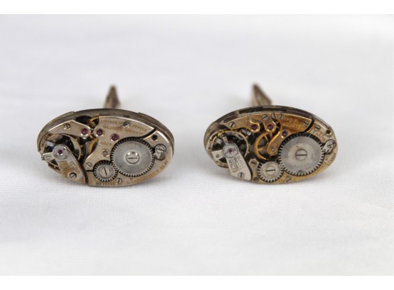 'it's About Time' Vintage Swiss Watch Parts/Sterling Cuff Links By Robert Frances (#2)