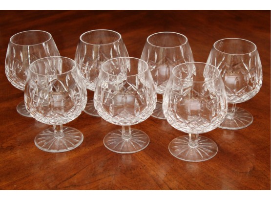 Seven Waterford Crystal ' Lismore ' Brandy Snifters