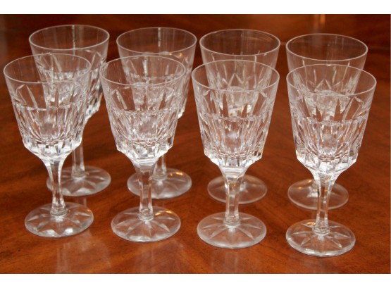 Eight Vintage Crystal Red  Wine Glasses