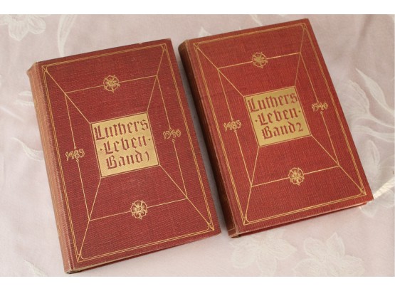 Antique German 'Luthers Leben' (Martin Luther's Life) Books 1 & 2  Published 1913