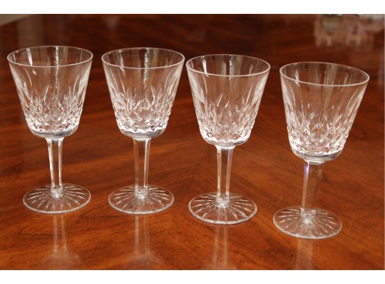 Four Waterford Crystal ' Lismore '  White  Wine Glasses