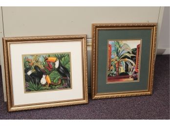 Toucan & Palm Tree Framed Prints 15 X 17